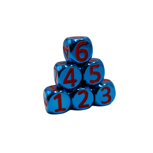 Dark Blue w/Red Heavy Rollers D6 Dice Set (6) w/Magnetic Case