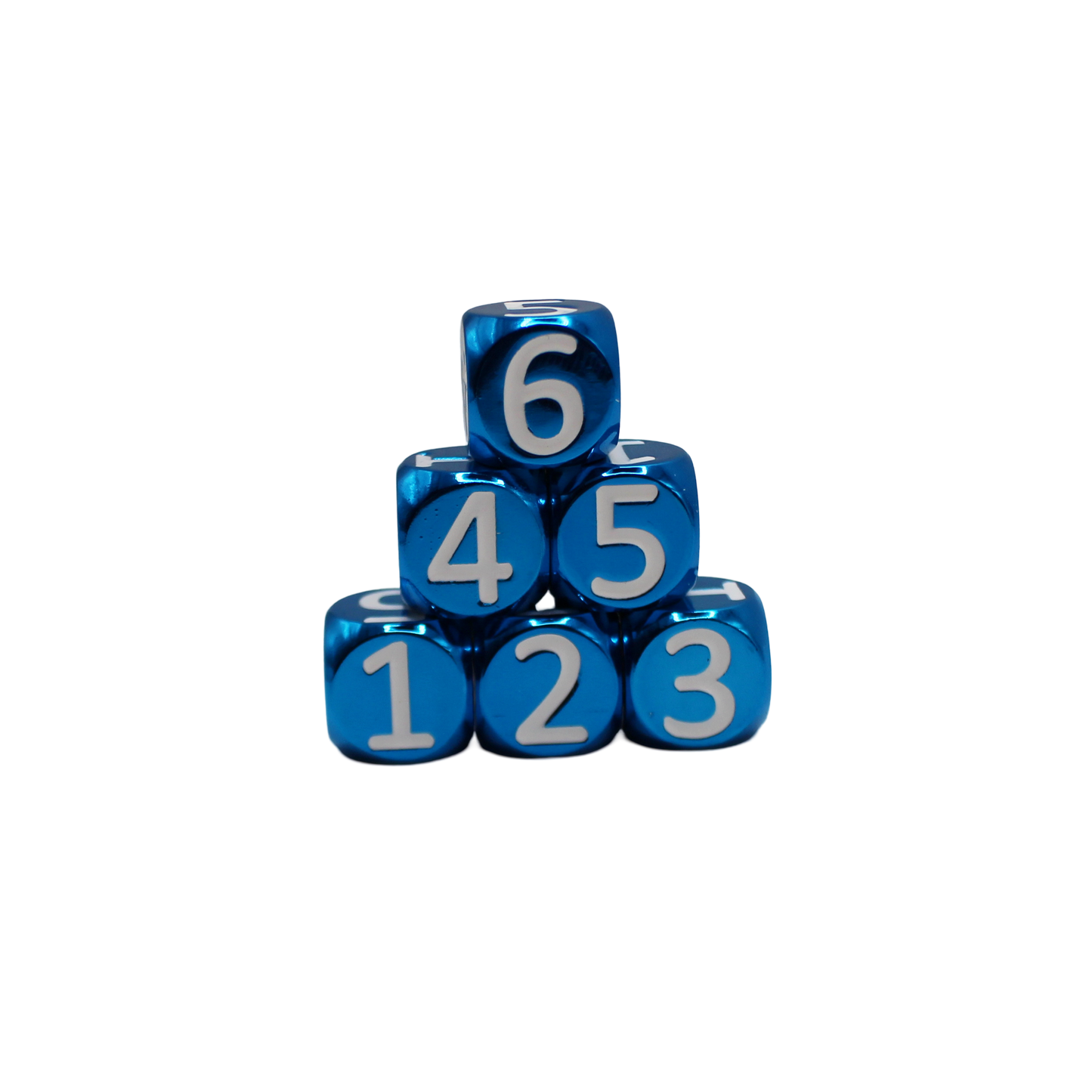 Blue w/White Heavy Rollers D6 Dice Set (6) w/Magnetic Case