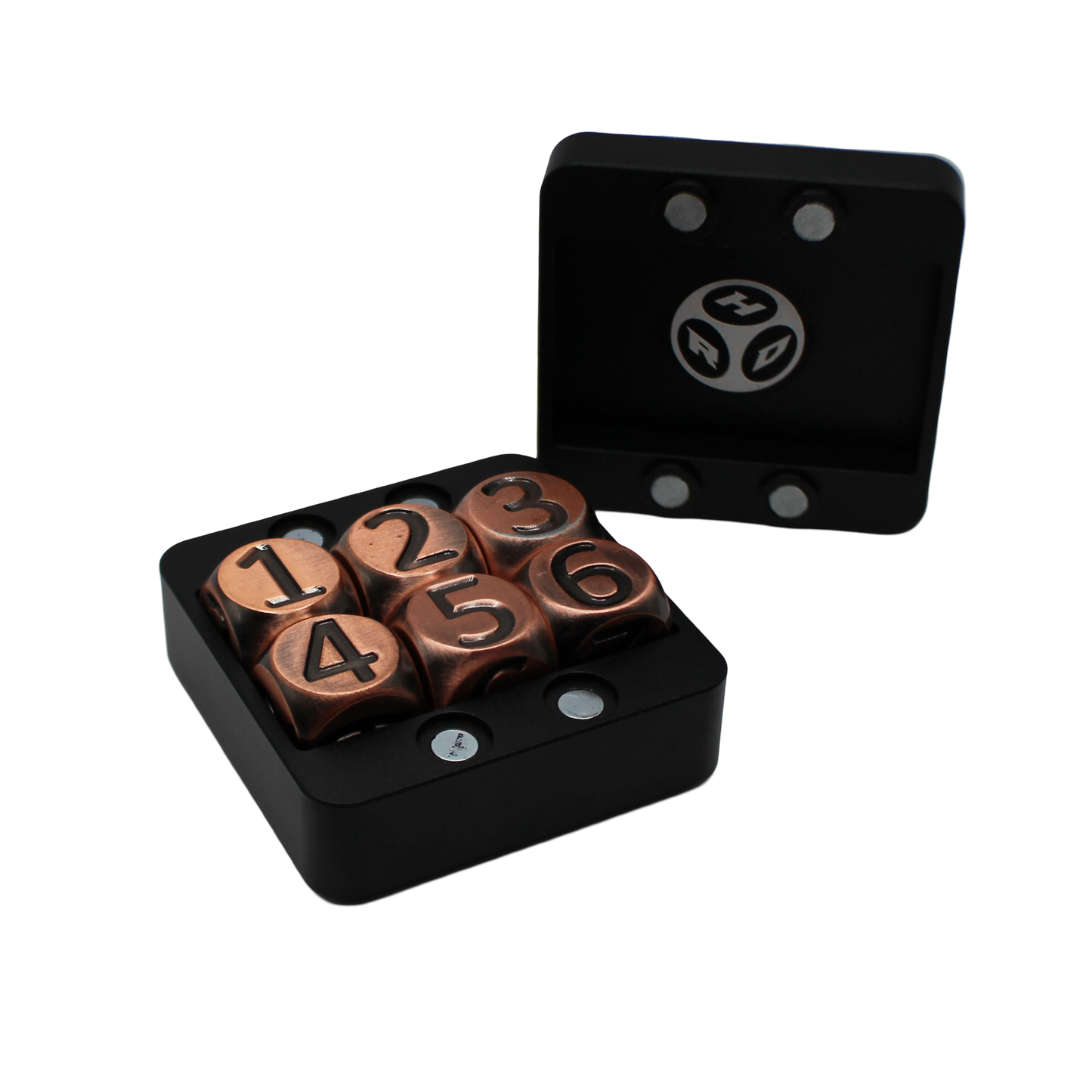 Copper Heavy Rollers D6 Dice Set (6) w/Magnetic Case