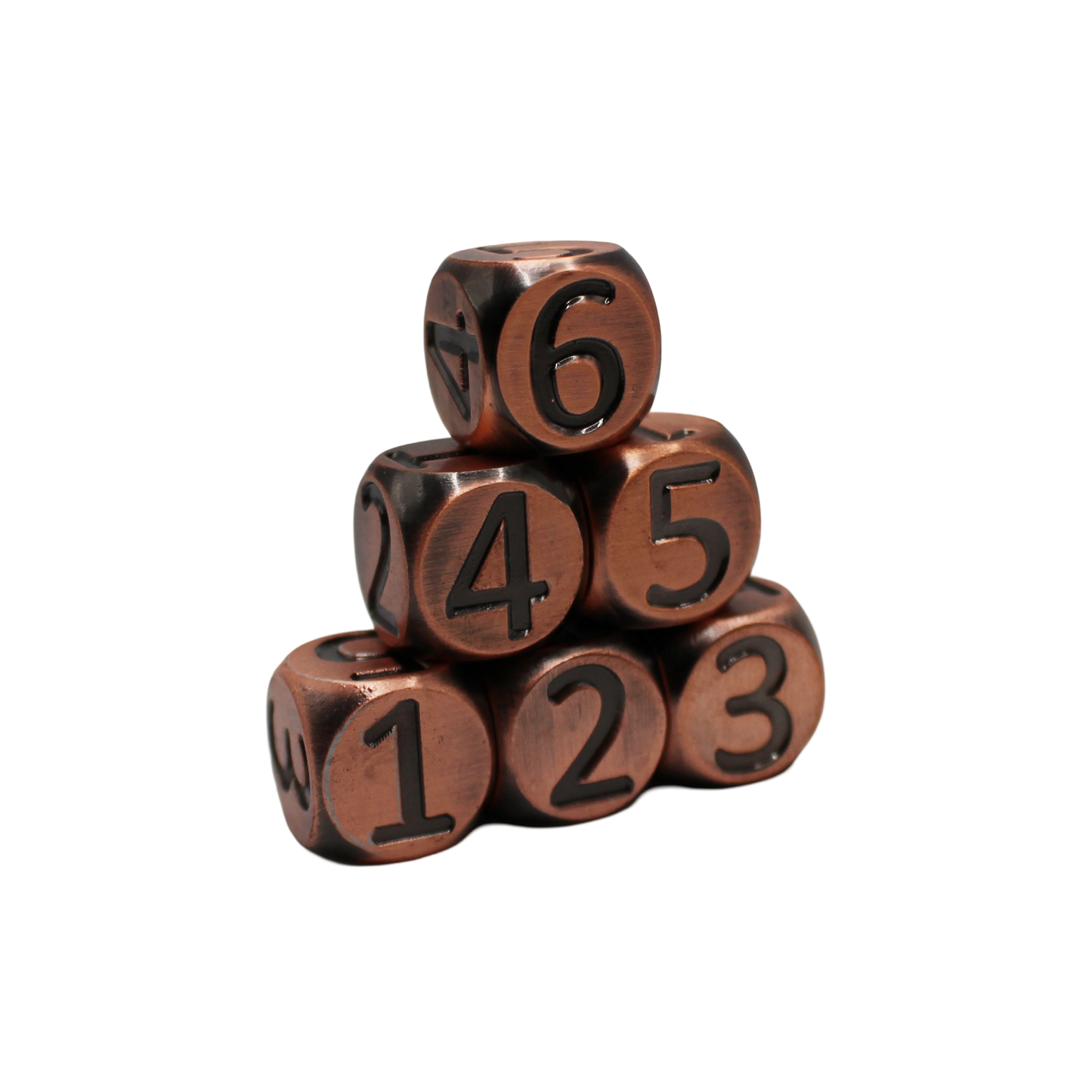 Copper Heavy Rollers D6 Dice Set (6) w/Magnetic Case