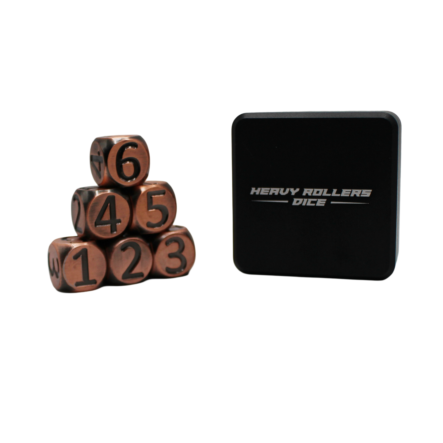 Copper Heavy Rollers D6 Dice Set (6) w/Magnetic Case