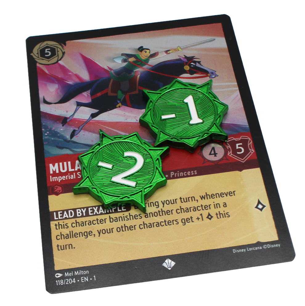 Lorcana Reduced Strength Token(s) (-1/-2) – metalFABtokens