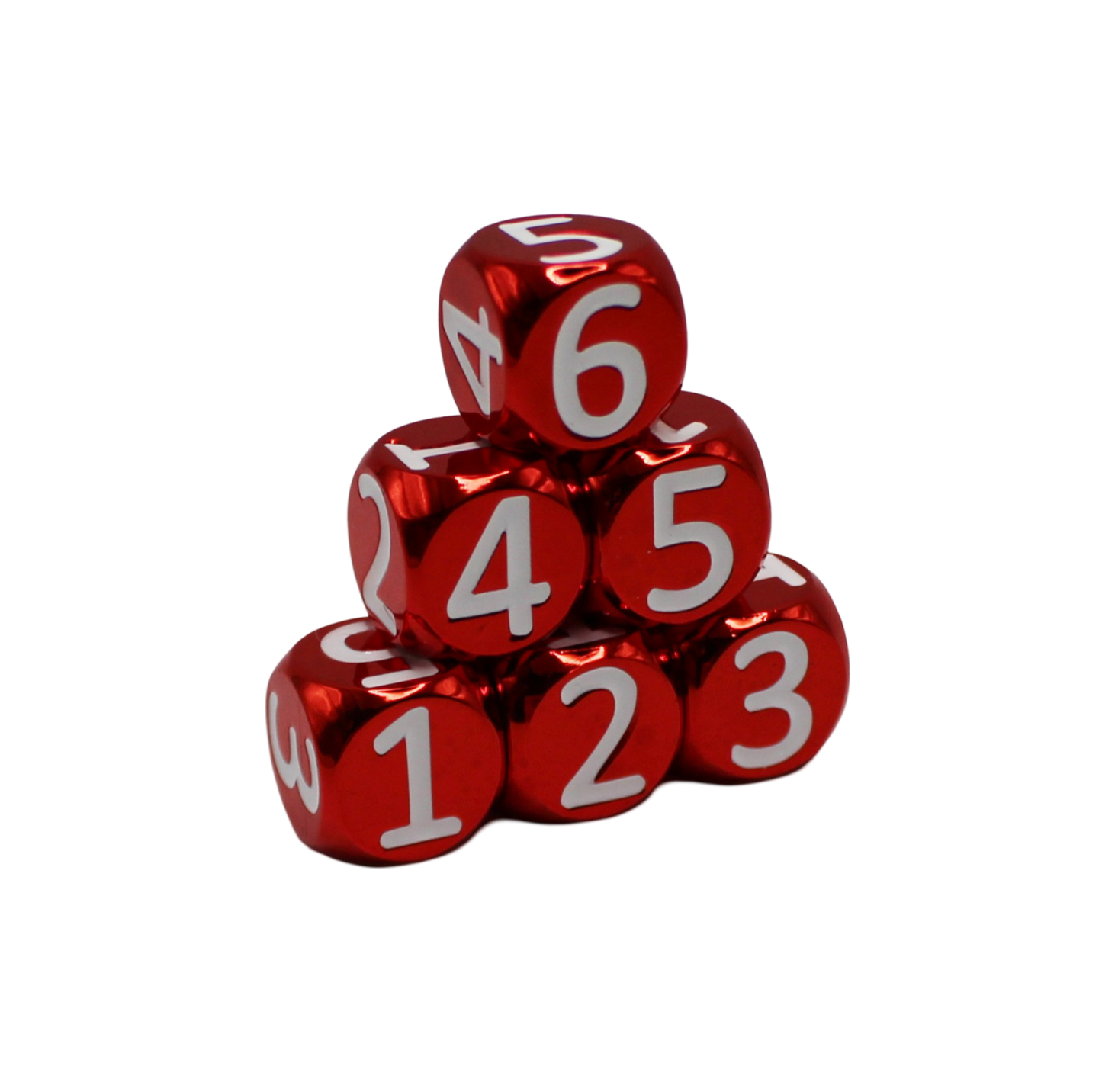 Red w/White Heavy Rollers D6 Dice Set (6) w/Magnetic Case