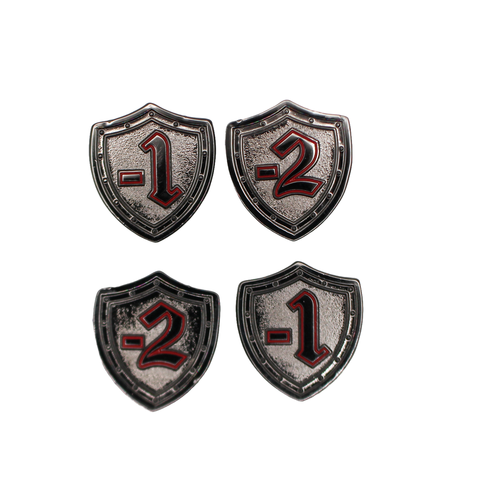 Defense Tokens/Shield Tokens, Equipment Set: 4 x Tokens – metalFABtokens