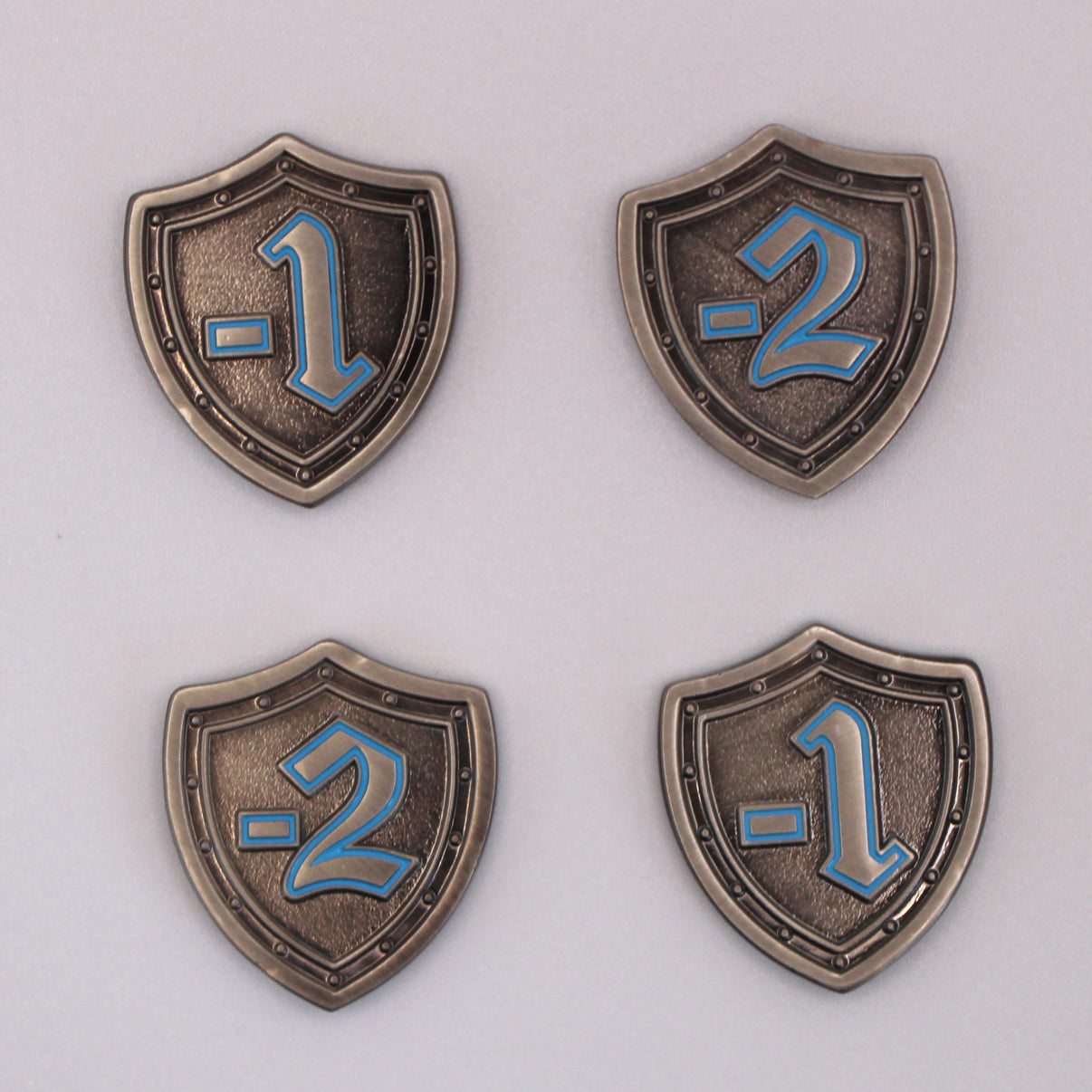 Defense Tokens/Shield Tokens, Equipment Set 4 x Tokens metalFABtokens